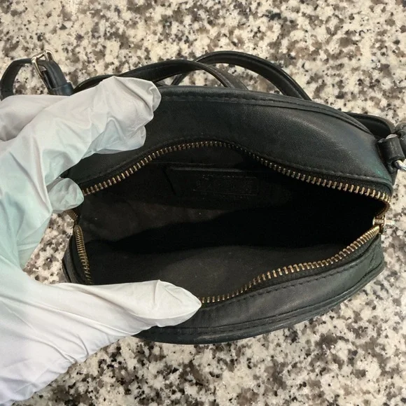 Coach Black Leather Round Bag - Picture 2 of 3